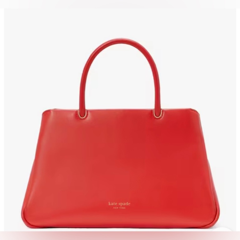 Kate Spade New York Grace Smooth Leather Satchel  ✨ Flame Scarlet